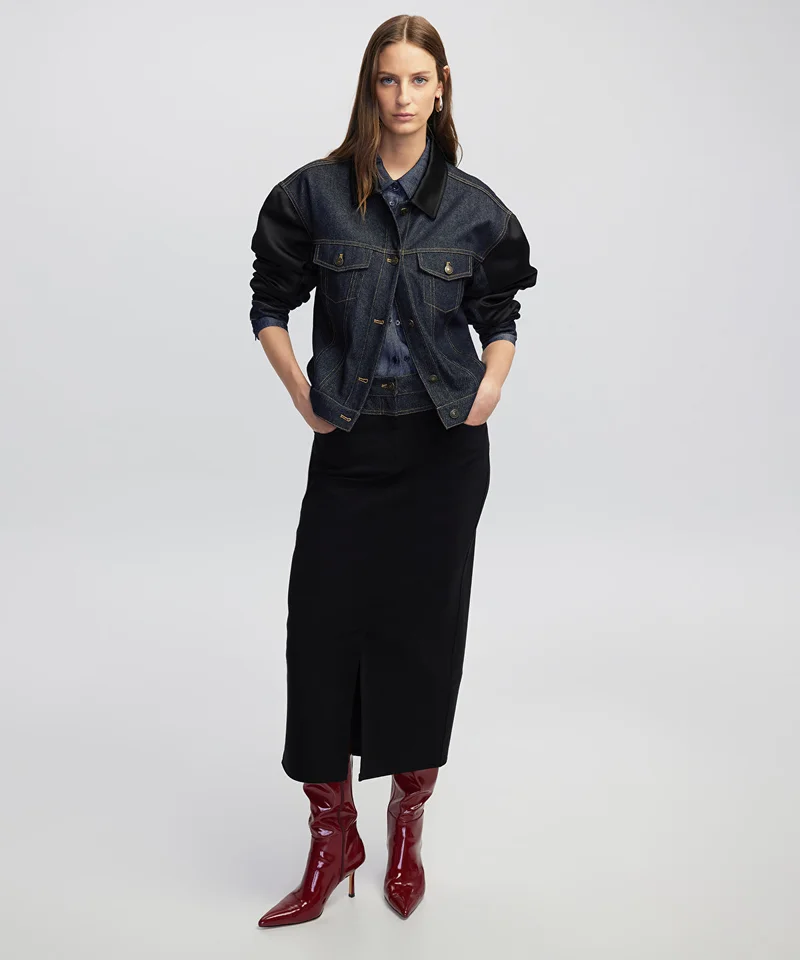 Ipekyol Mixed Media Pencil Skirt